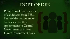 Protection Of Pay To Central Government Posts On Direct Recruitment Basis