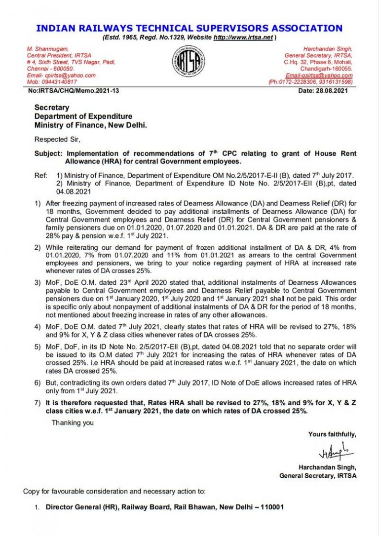 House Rent Allowance For Central Government Employees