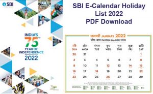 SBI Bank Holidays List 2022 PDF | State Bank of India Holiday Calendar