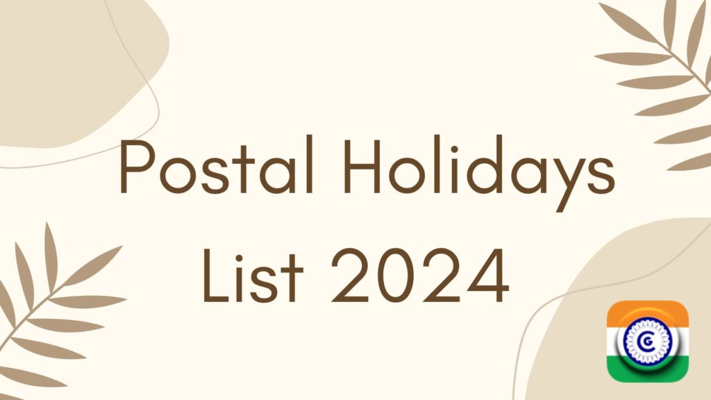 List of India Post Holidays 2024 Post Office Holiday List 2024 PDF